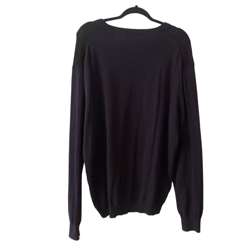 Vintage Perry Ellis Men’s Sweater - oversized purple black stripe pullover XL - Picture 3 of 8